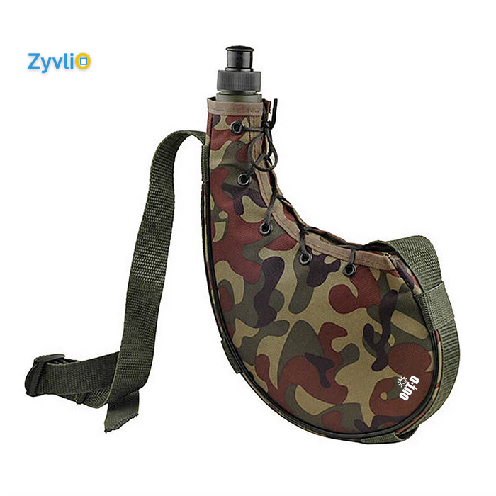 800mL Outdoor Sports Water Bottle – Portable Kettle with Shoulder Strap for Hiking, Camping & Backpacking - Zyvlio