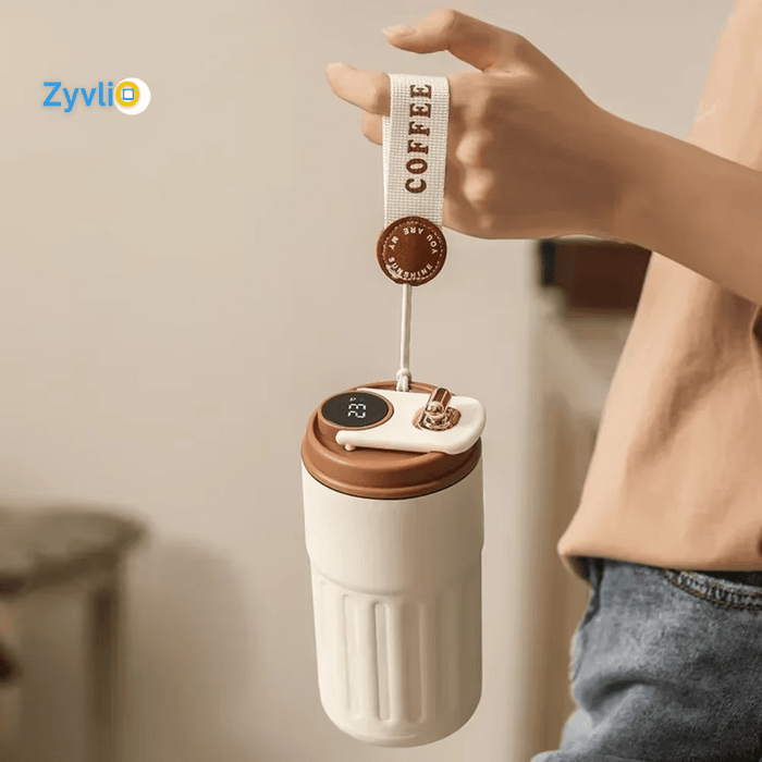 450mL Smart Thermal Mug – Stainless Steel Vacuum Bottle with Temp Display - Zyvlio