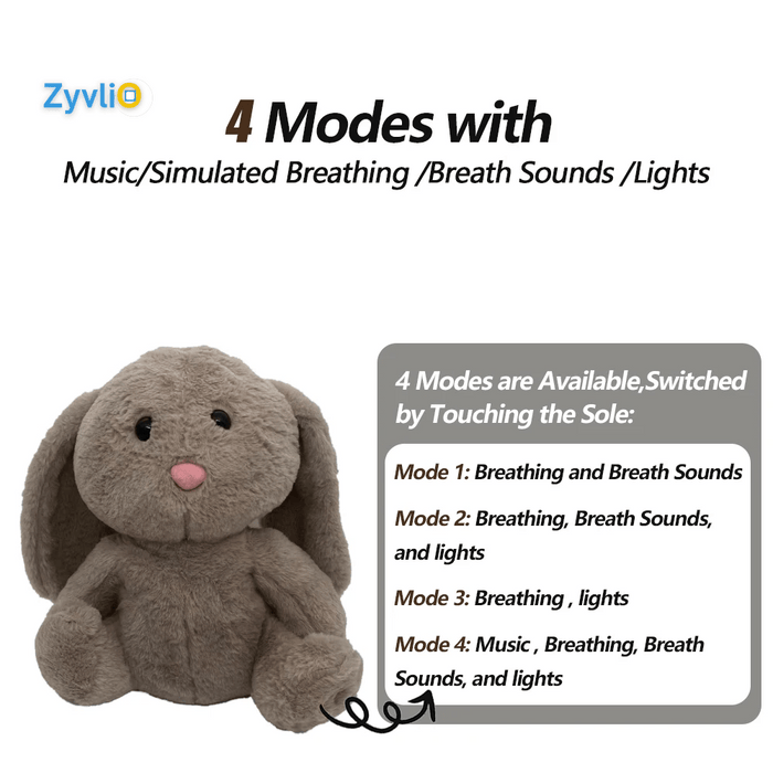 Peek a boo Talking Elephant | 4 Modes Baby Breathing Soothing Elephant - Zyvlio