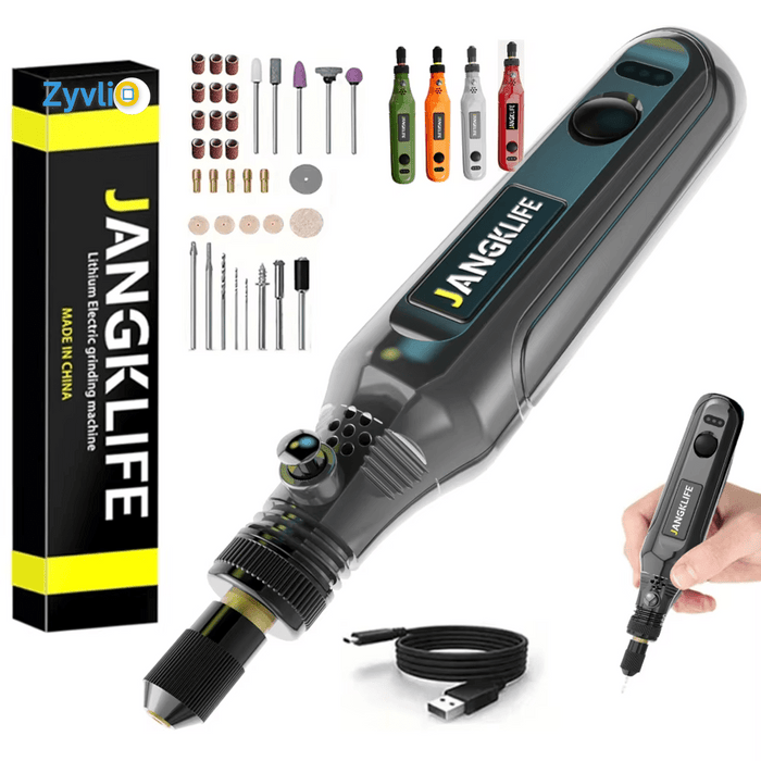 Wireless Engraving Pen & Mini Rotary Tool | USB Rechargeable Cordless Drill Kit - Zyvlio