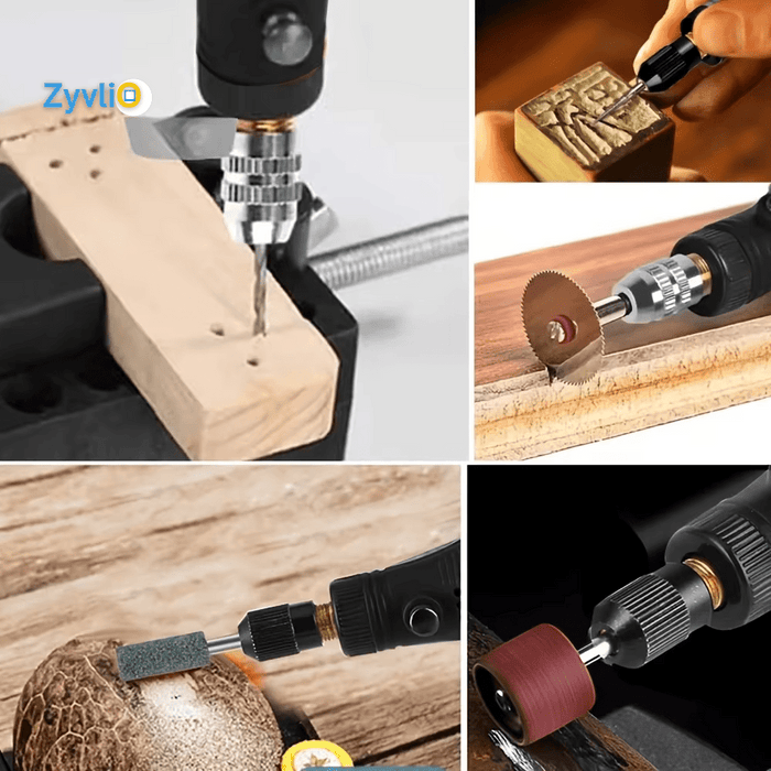 Wireless Engraving Pen & Mini Rotary Tool | USB Rechargeable Cordless Drill Kit - Zyvlio