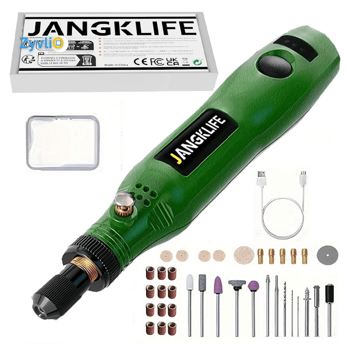 Wireless Engraving Pen & Mini Rotary Tool | USB Rechargeable Cordless Drill Kit - Zyvlio