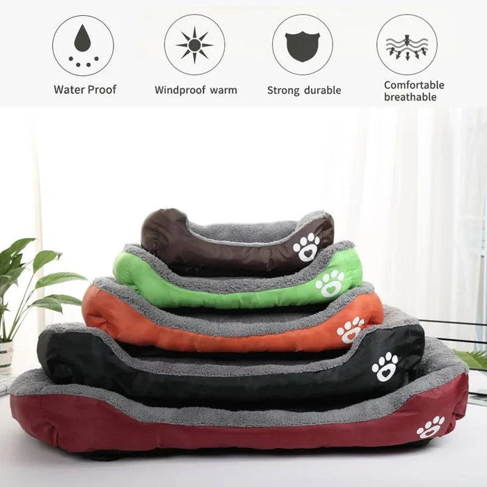 Large Waterproof Pet Bed | Washable Square Cushion for Cats & Dogs - Zyvlio