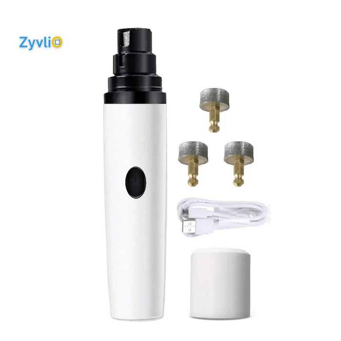 Dog Nail Grinder – LED Light, 3-Speed, Rechargeable Pet Nail Trimmer - Zyvlio