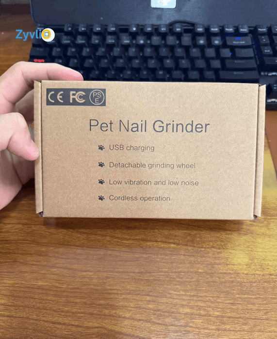 Dog Nail Grinder – LED Light, 3-Speed, Rechargeable Pet Nail Trimmer - Zyvlio