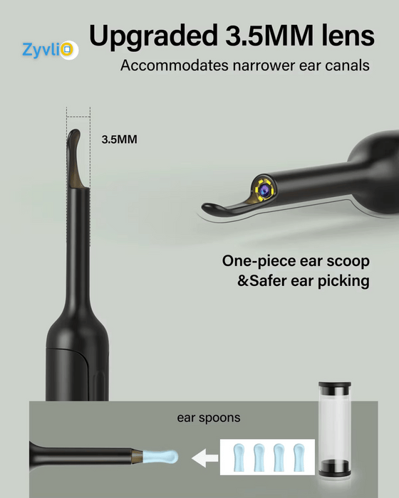 Ear Wax Remover Tool | Smart 1080P HD Visual Stick Otoscope  for Personal Health Care - Zyvlio